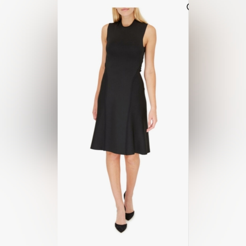 Victoria Beckham womens dress black compact strechy romantic goth formal casual